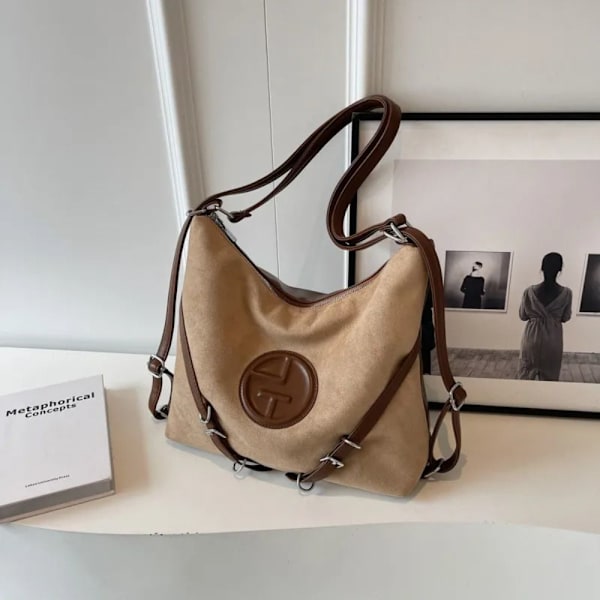 Mångsidig axelväska Dam Retro Ryggsäck Väska BRUN Brown
