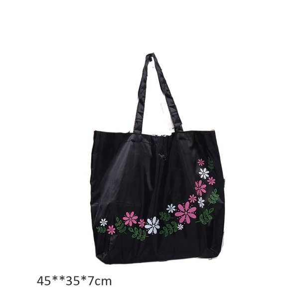 Sammenleggbar håndveske Casual Floral Shopping Bag MØRKEBLÅ Dark Blue