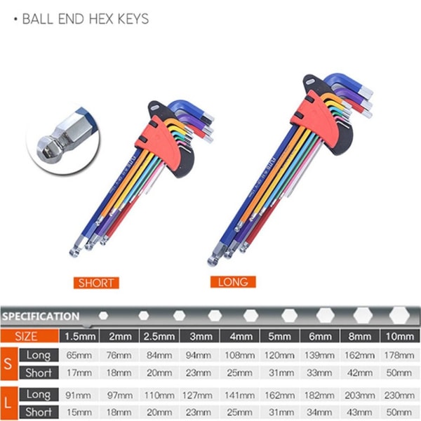 Set L skiftnyckelsats HEXNYCKEL SET LÅNG HEXNYCKEL SET LÅNG HEX KEY SET LONG