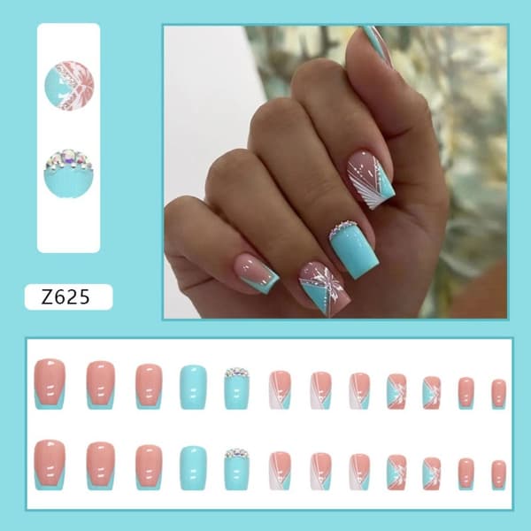 24stk False Nails Long Square W436 W436 W436