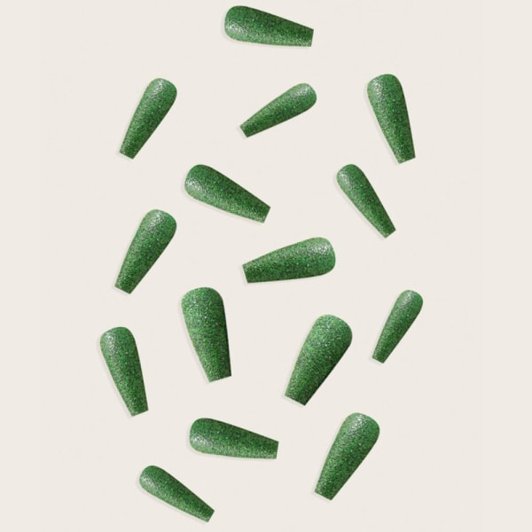 Falska naglar långa franska GRÖN green