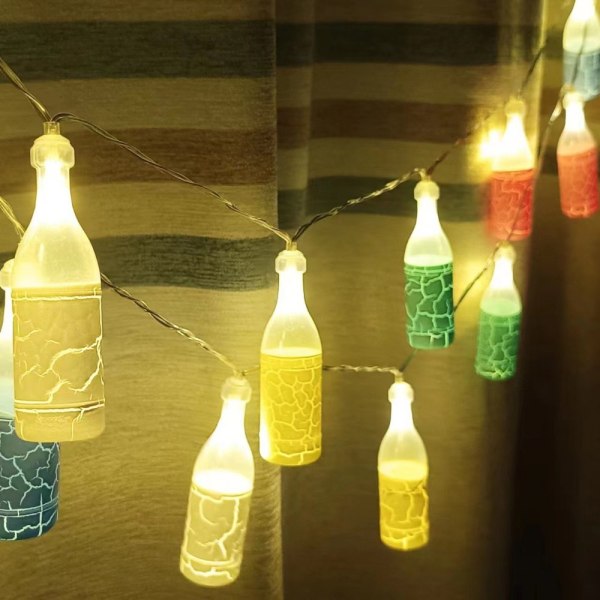 LED sprucken ölflaska Ljussnöre Träd Lantern Strip Dekor