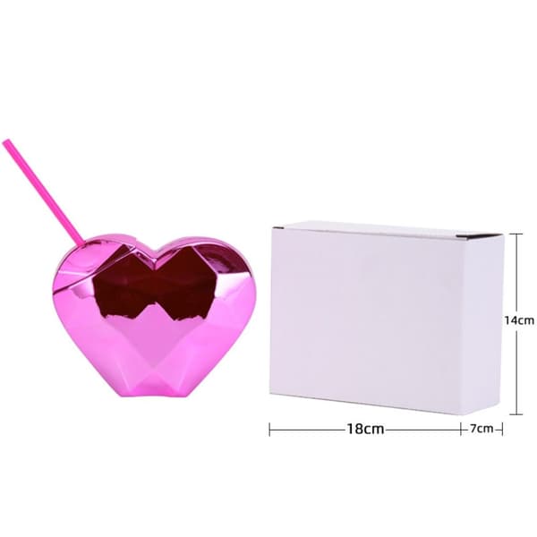 800ml Hjerteformet Kop Disco Glitter Ball Cup GULD Gold