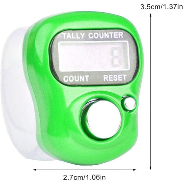 Elektronisk Finger Counter Finger Ring Timer GRÖN green