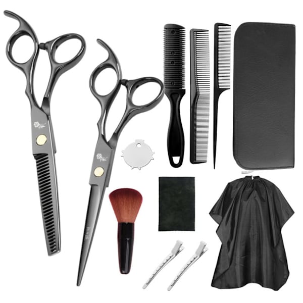 Hiustenleikkaus Sakset Hiustenleikkaus Sakset MUSTA 12 KPL 12 KPL black 12PCS-12PCS