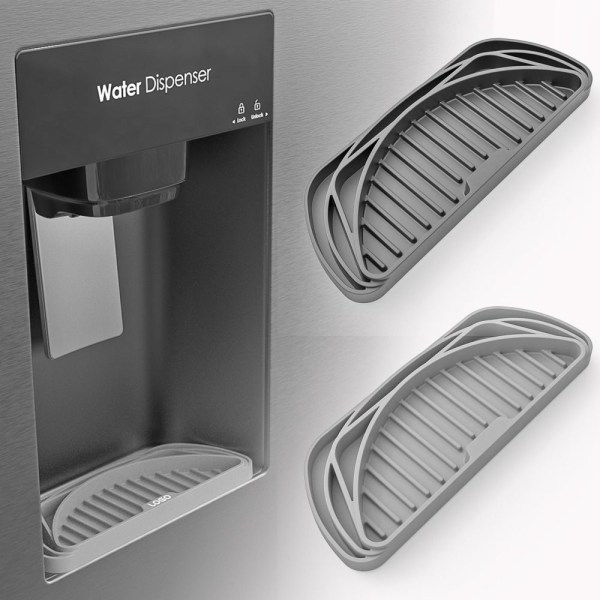 Vanndispenserbrett Silikon Kjøleskap Drypppanne SVART black