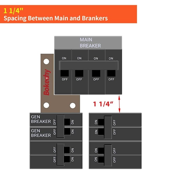 Generator Interlock Kit 200 Amp Hovedafbryderpanel Big Easy