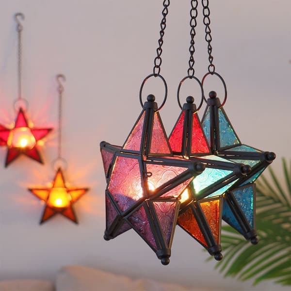 Pentagram Lysestake Lyslykt BLÅ BLÅ Blue