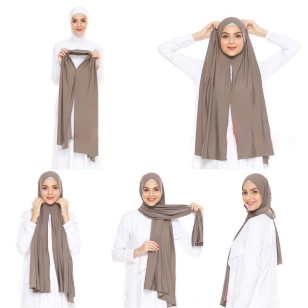 Långa muslimska halsdukar Huvudsjal LIGHT KHAKI LIGHT KHAKI light khaki