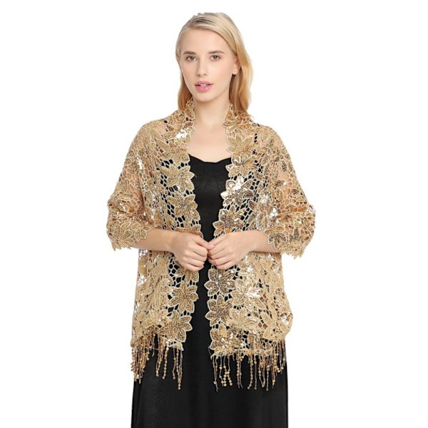 Aftonklänningar Sjal Lady Cape Wraps SVART SILVER SVART SILVER Black Silver