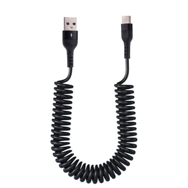Jousidatakaapeli matkapuhelimen latauskaapeli MUSTA 1MTYPE C Black 1mType C-Type C
