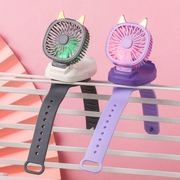 Cartoon Rabbit Watch Fan Kjølevifte ROSA A A Pink A-A