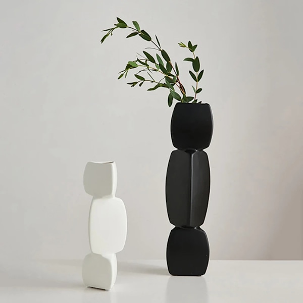 Minimalistisk Vase Svart Vase HVIT A A white A-A