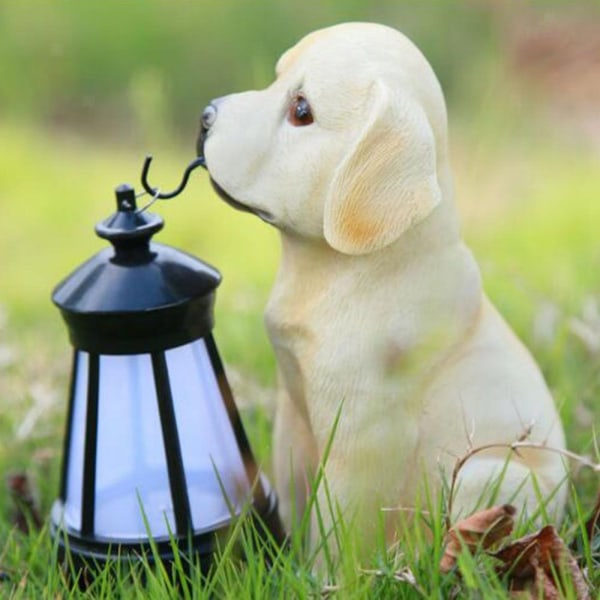 Vattentät Solar LED Light Resin Hundskulptur