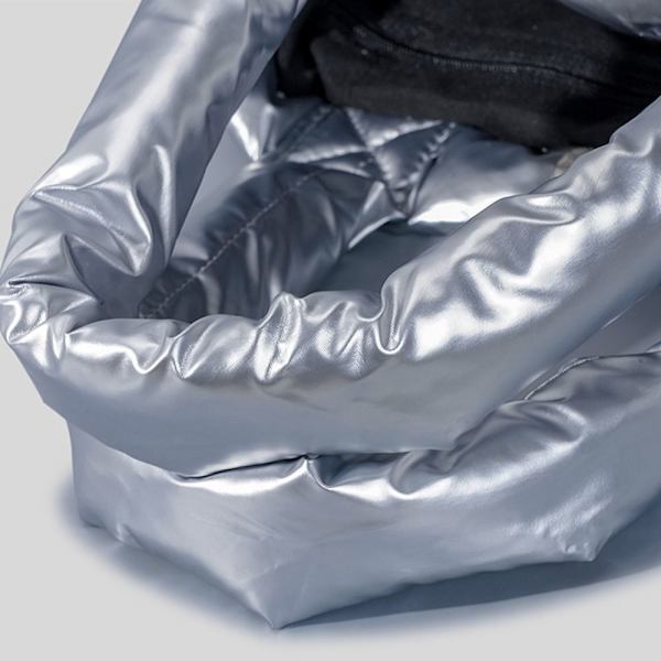 Puffer Kangaskassi Tikattu Puffy Käsilaukku SILVER silver
