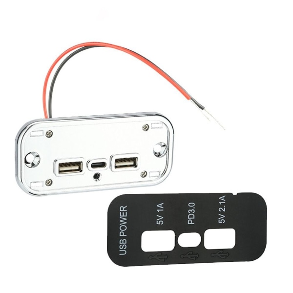 Bilopladerstik USB-opladningssplitterudtag 2.1A 1A PD3.0