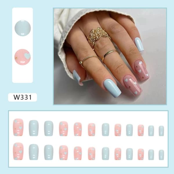 24stk False Nails Long Square W329 W329