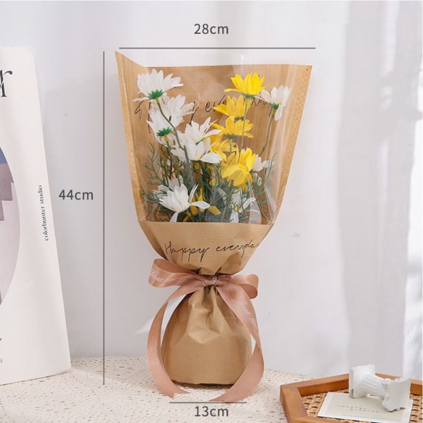 20/30 STK Rose Packing Sleeve Bag Buket Pakkepose KHAKI Khaki Multiple-Multiple