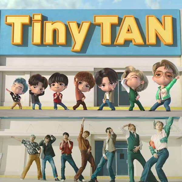 7 st/set BTS TinyTAN Dynamite Bangton Boys Figur Leksak