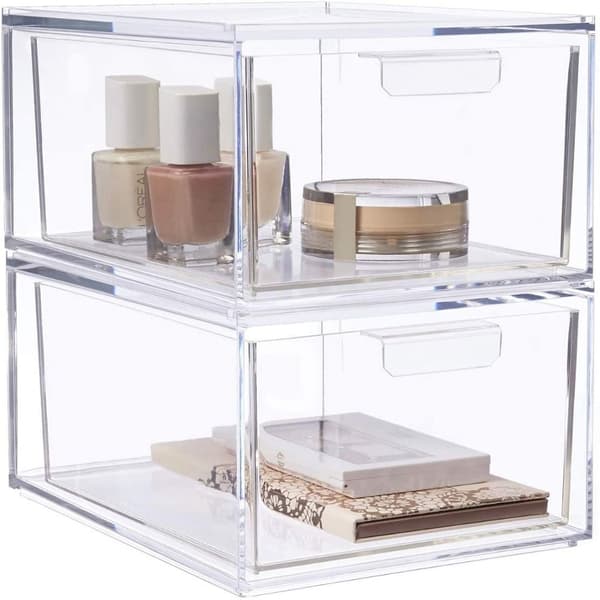 Stapelbar Makeup Organizer Förvaringslåda 2 2 2