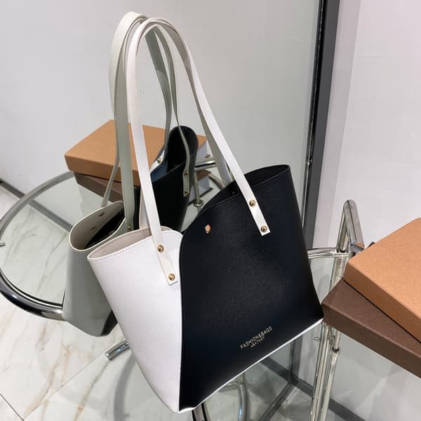 Patchwork Color Bag Skuldervesker SVART black