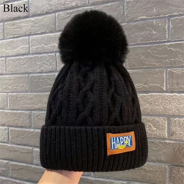 Vintermössa Stickad Mössa SVART black