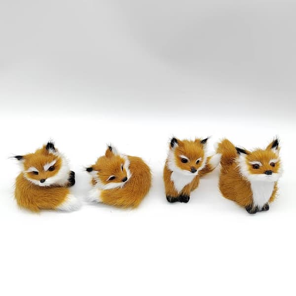 Simulering Furry Fox Model Fox Figurines WHITE A A White A-A