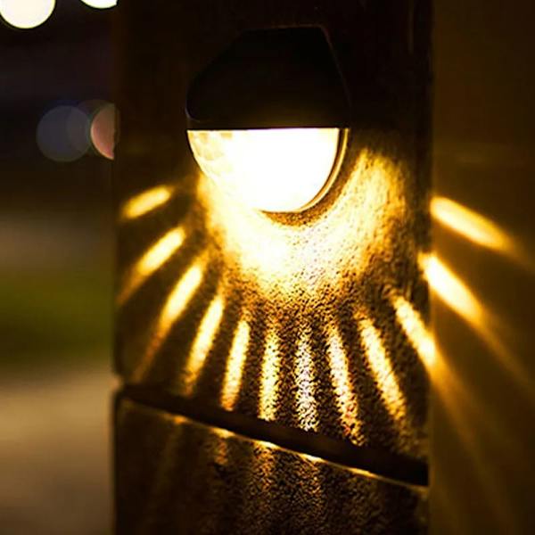 2STK LED Solar Light Udvendig Væglampe SORT HVID LYS Black White light-White light
