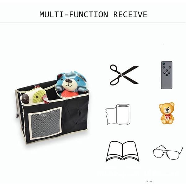 Sängbord Multi Pocket Magasin Förvaringsfickor SVART Black