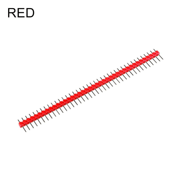 10 kpl yksirivinen suora yläpää, 40 pin PUNAINEN red
