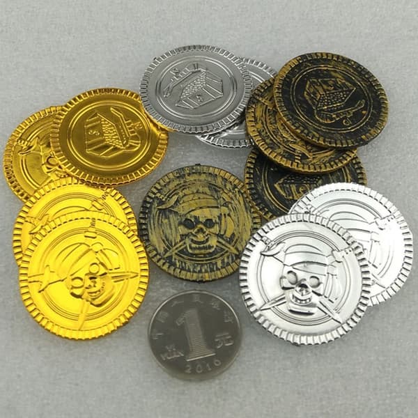 100 kpl Pirate Coins Treasure Coins SILVER SILVER silver