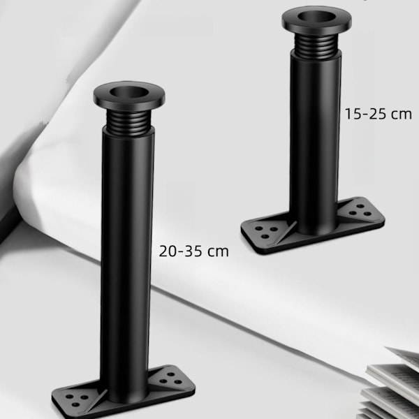 4 STK Sengeramme Senterstøtteben Sengeliststøtteben Metall Black 4 pcs-4 pcs