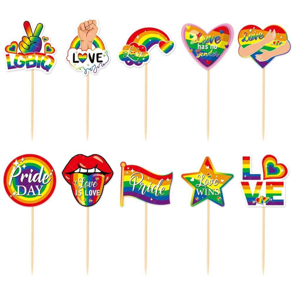 20 stk Cupcake Toppers Rainbow Party Kage Decor 20pcs