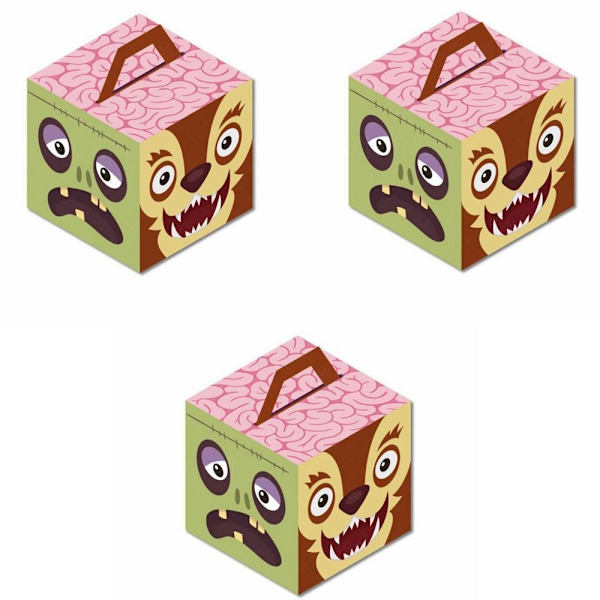 3 st Halloween godislåda Bärbar godislåda D D D