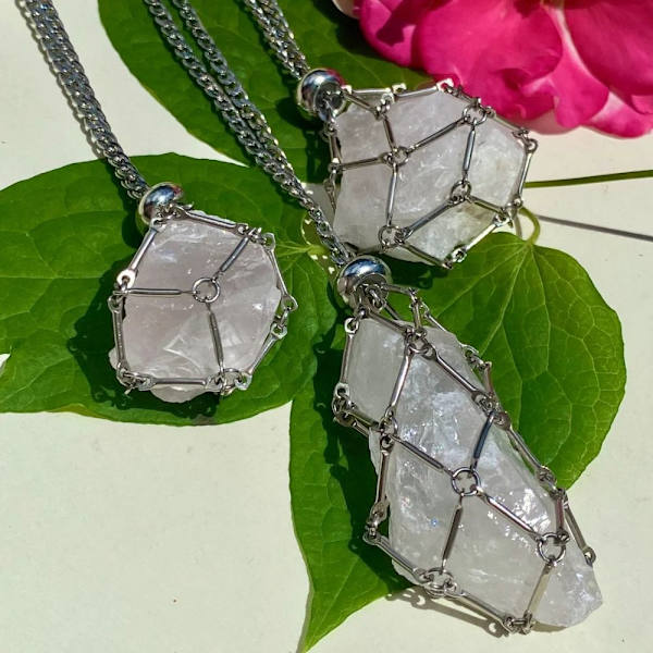 Crystal Holder Cage Necklace Crystal Net Metal Necklace S S