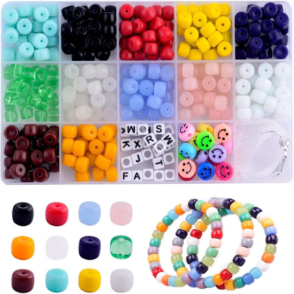 1000 stk Barrel Spacer Bead 26 Letter Beads Blandet