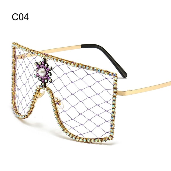 Rhinestone Mesh Glasses Y2K Solbriller C04 C04 C04