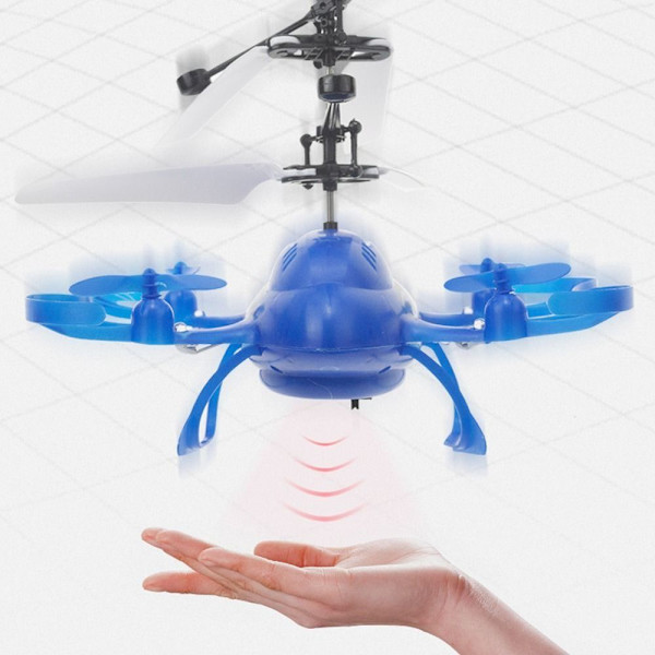 Infraröd sensor Flygplan Induktionsleksak BLÅ FJÄRRKONTROLL blue Remote Control-Remote Control