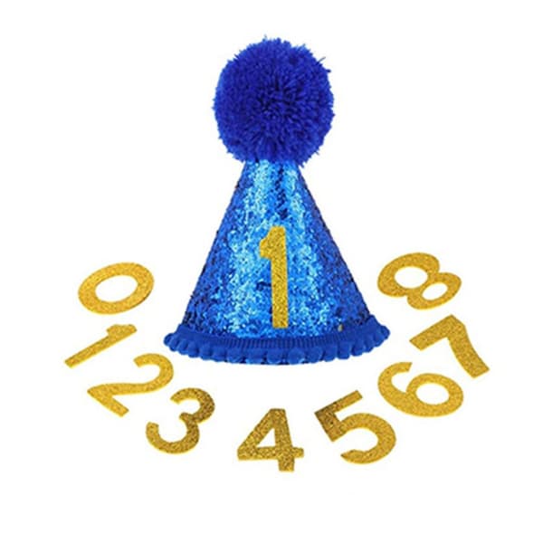 Hundebursdagsdekorasjon Pet Hat BLÅ blue