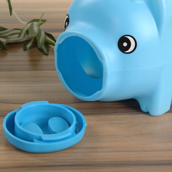 Sparkasse Tecknad grisformad Piggy Cash Bank blue 10cmx8cmx9.5cm