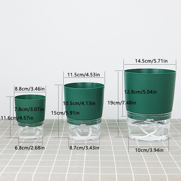 1/2 kpl Itsekastelu kukkaruukku Lazy Kukkaruukku GREEN M Green M