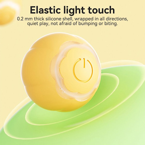 Smart Interactive Cat Ball Elektrisk kattleksak GUL Yellow
