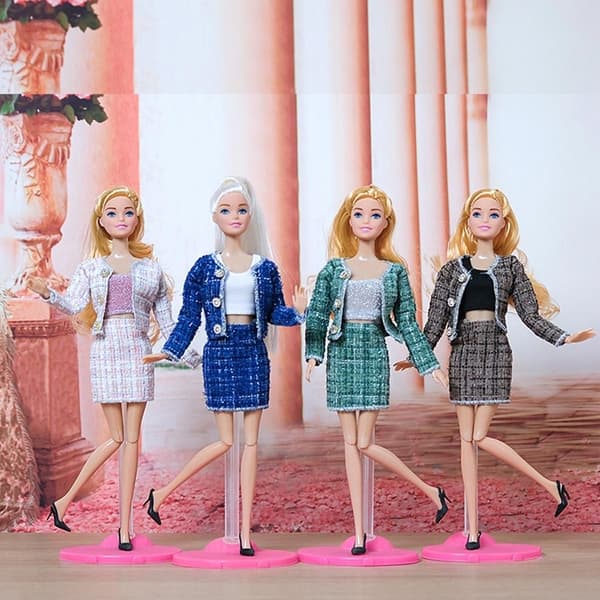 1 sæt Dolls Skirt Elegant Coat 4 4 4