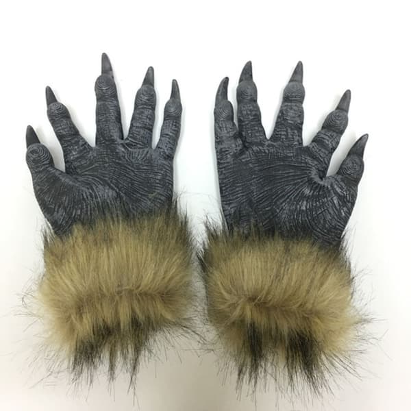 Halloween varulvshandskar Wolf Head 6 6 6