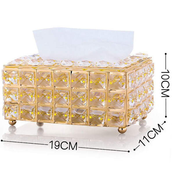 Krystal Tissue Box Cover Dekorativ Papir Box SØLV Silver