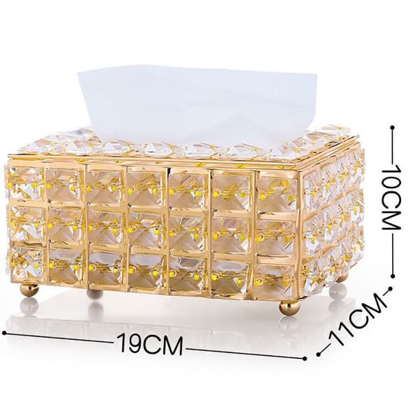Krystall Tissue Box Cover Dekorative Paper Box SØLV Silver