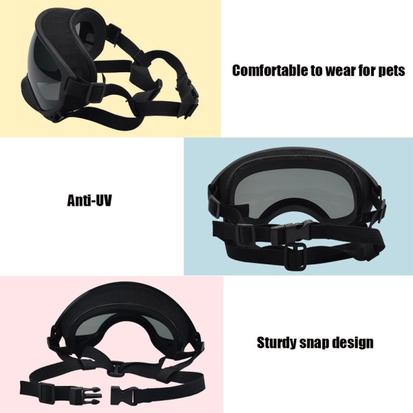 Justerbara Dog Goggles Pet Anti-UV Solglasögon 1