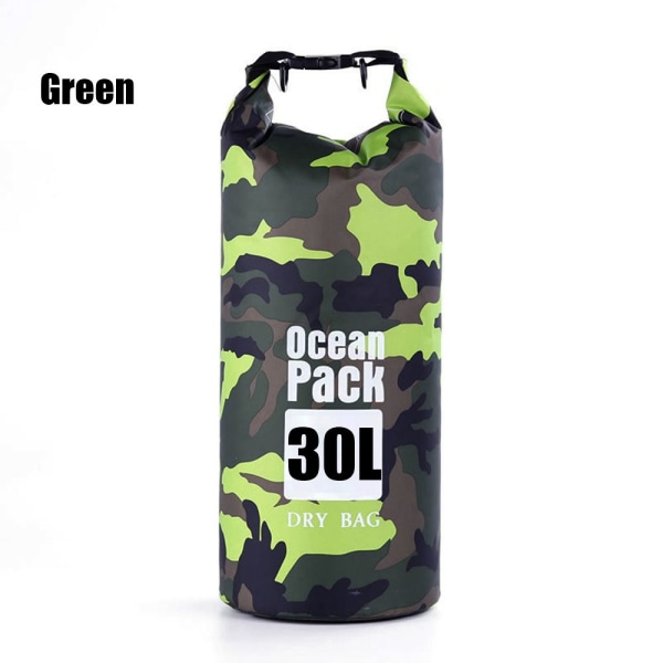 Vattentät torrväska strandbadväskor River Ocean ryggsäck Green 30L