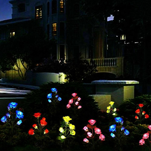 Ros Solcellslampor Blomma LED-lampa ROSA pink