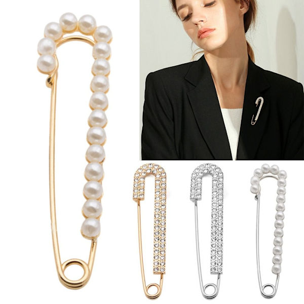 4st Pärlbrosch Lapel Pin GULD 01 01 gold 01-01